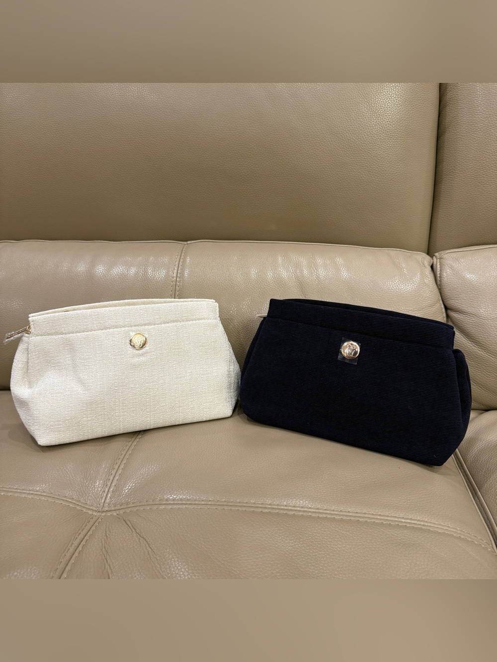 Brand New Guerlain Toiletry Cosmetic Pouch Bag Set of 2